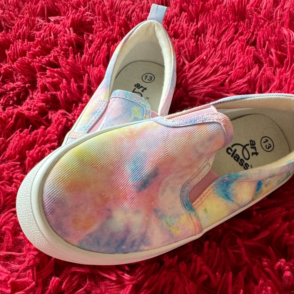 Girls tie dyed shoes